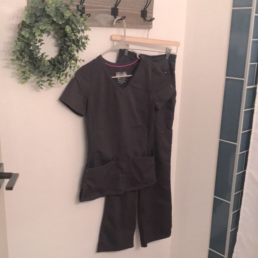Healing Hands Purple Label Dark Gray Scrubs XXS